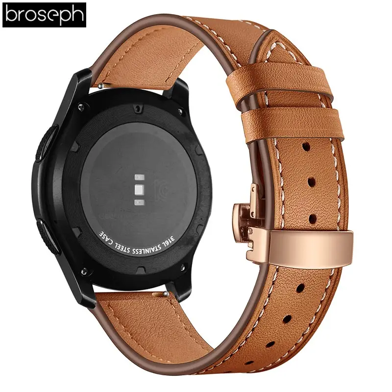 22 мм ремешок для часов для samsung gear S3 из натуральной кожи Ремешки для samsung gear S3 Frontier Бабочка Пряжка ремешок браслет