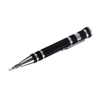 8-in-1 Pen Style Magnetic Mini Screwdriver — Black