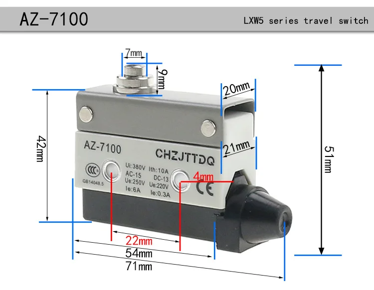 CHZJTTDQ Mikroschalter AZ -7141.AZ-7110.AZ-7121.AZ-7311.AZ-7100.AZ-7166.AZ-7124kleiner horizontaler Hubschalter Endschalter zurückgesetzt – Detail 11