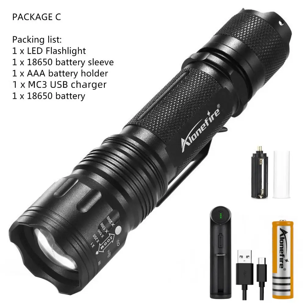 PACKAGE C AloneFire TK105 самый мощный светодиодный светильник-вспышка CREE XP-L V6 прожектор Светодиодный фонарь походный светильник дорожный светильник - Испускаемый цвет: PACKAGE C