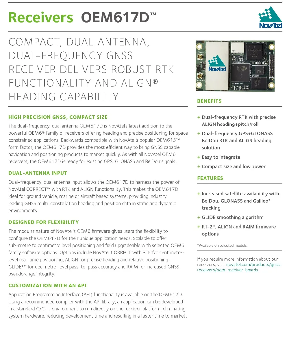 Абсолютно новый для Novatel OEM617D приемник GNSS RTK сантиметр высокая точность позиционирования измерения gps, ГЛОНАСС, Galileo, BDs