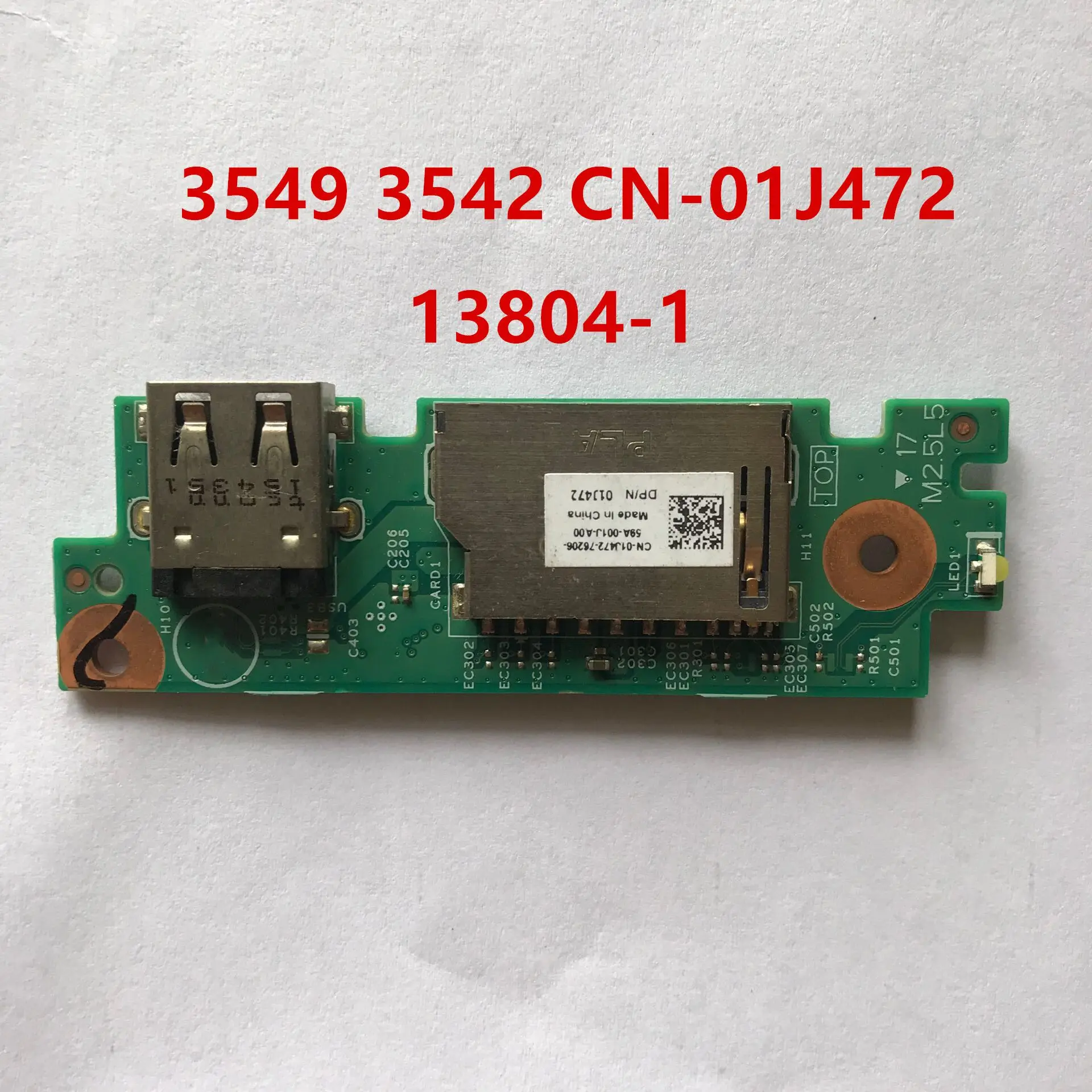 

High quality for Inspiron 3000 3541 SD Slot USB Board with cable CN-01J472 1J472 13804-1 100% full Tested
