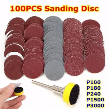 

100pcs 1 Inch Rotary Power Sand Paper For 1/8 Shank Sanding Polish Accessories