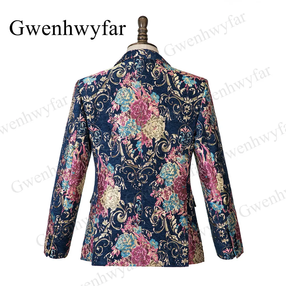 Gwenhwyfar, итальянский дизайн, 3 предмета, деловой мужской костюм, пиковые лацканы, цветочный пиджак,, приталенный, для вечеринки, выпускного, смокинг, Блейзер, жилет, брюки