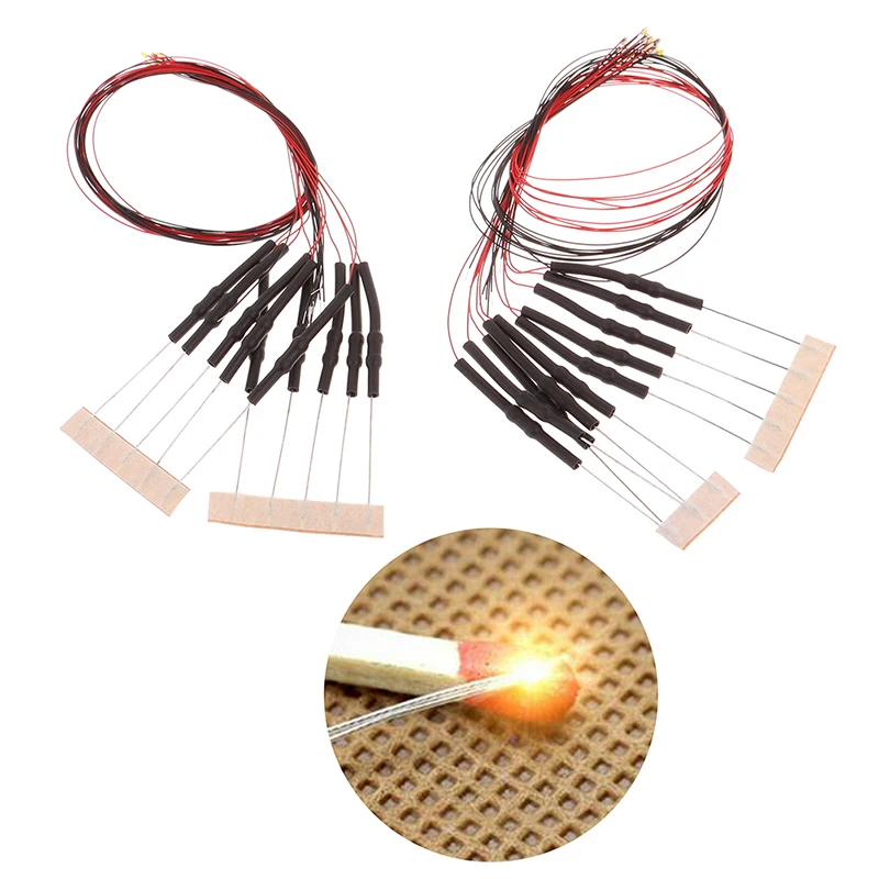 New 10Pcs 20cm T0603wm Pre-soldered Micro 0.1mm Copper Wired White Smd Led 0603
