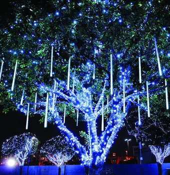 

New Year 30/50 Outdoor Meteor Shower Rain 8 Tubes LED String Lights Waterproof For Tree Christmas Wedding Party Decoration
