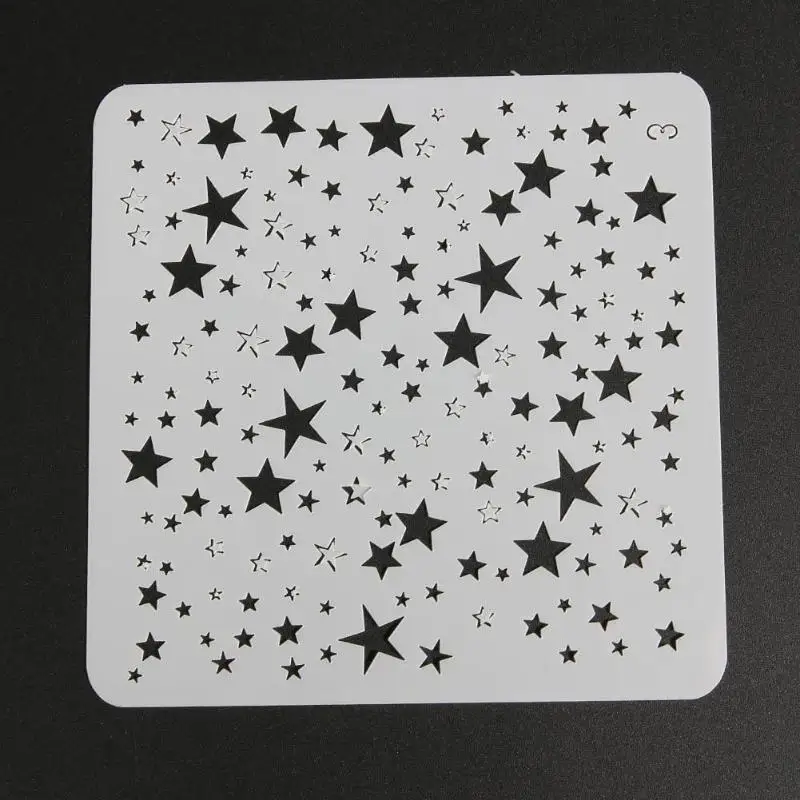 Star Theme Hollow Lace Ruler Embossing Template DIY Photo Album