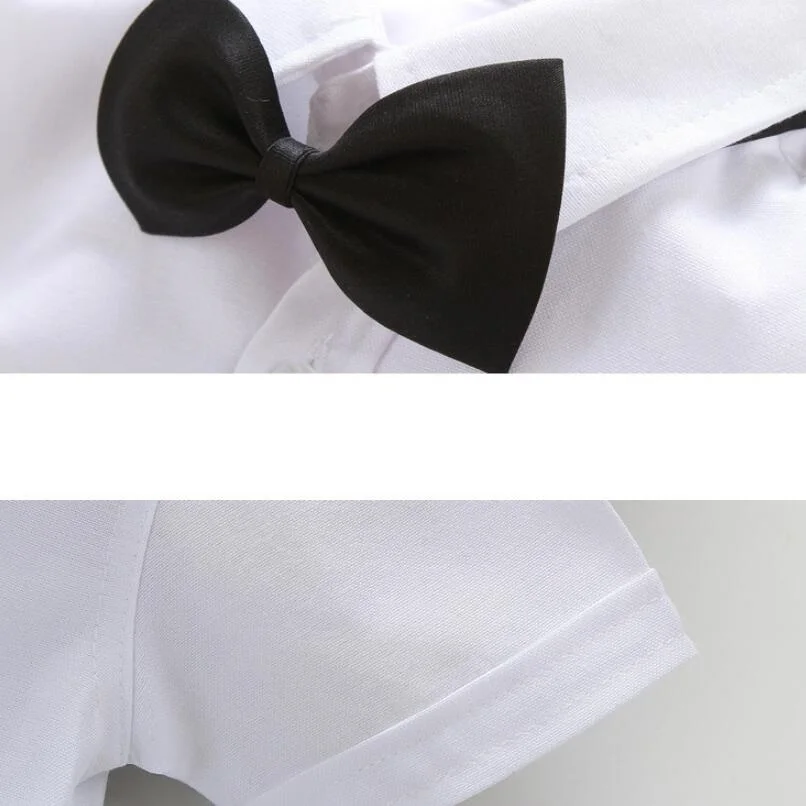 Summer Toddler Teen Party Wedding Uniforms Clothes School Boys Shirts Short Sleeve Turn-down Collar Kids Tops Shirt For Boys