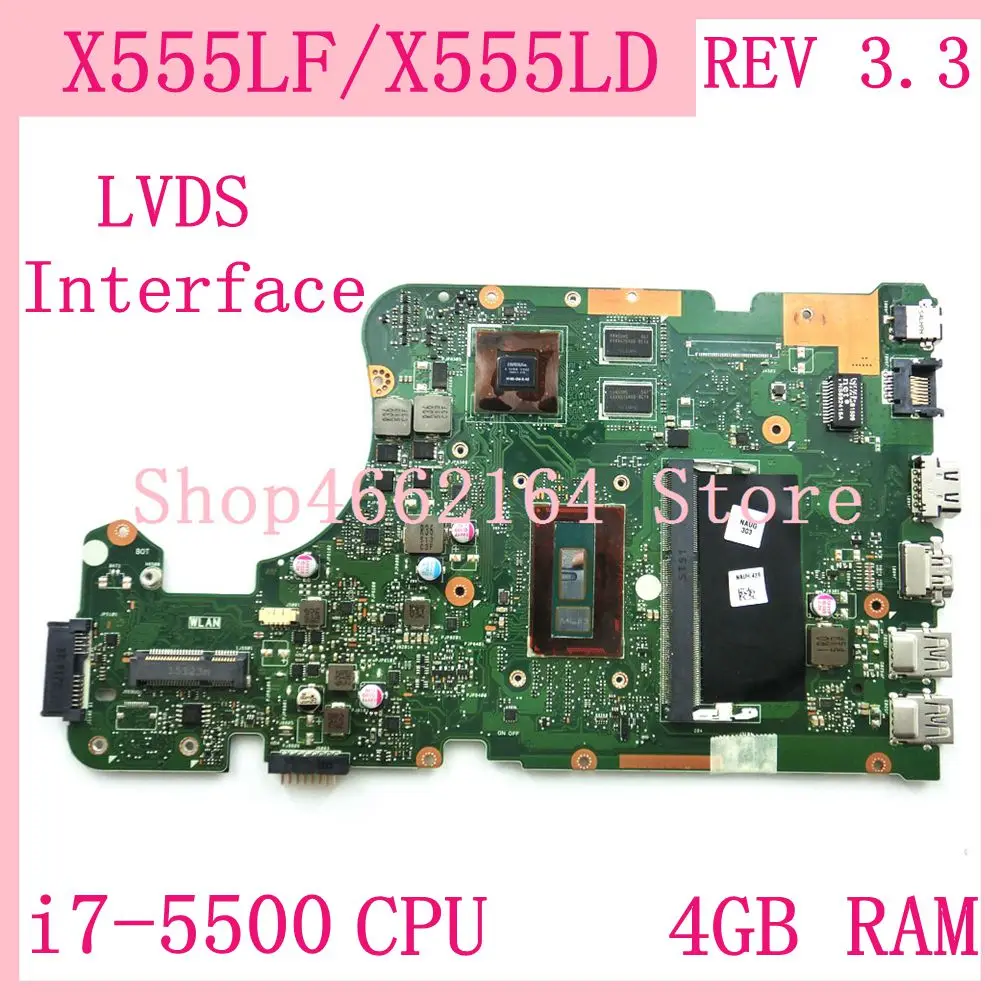 

X555LF Motherboard i7-5500CPU 4GB RAM REV3.3 X555LF Mainboard For ASUS X555L X555LD X555LF X555LP W519L Laptop Mainboard Test OK