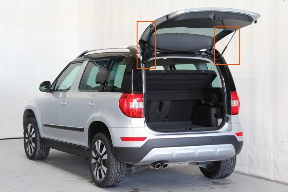 Для SKODA YETI(5L) 2009- Авто Газовые Пружинные Распорки Опора подъемная поддержка DamperGas заряженный задний багажник багажника 1 пара 525 мм