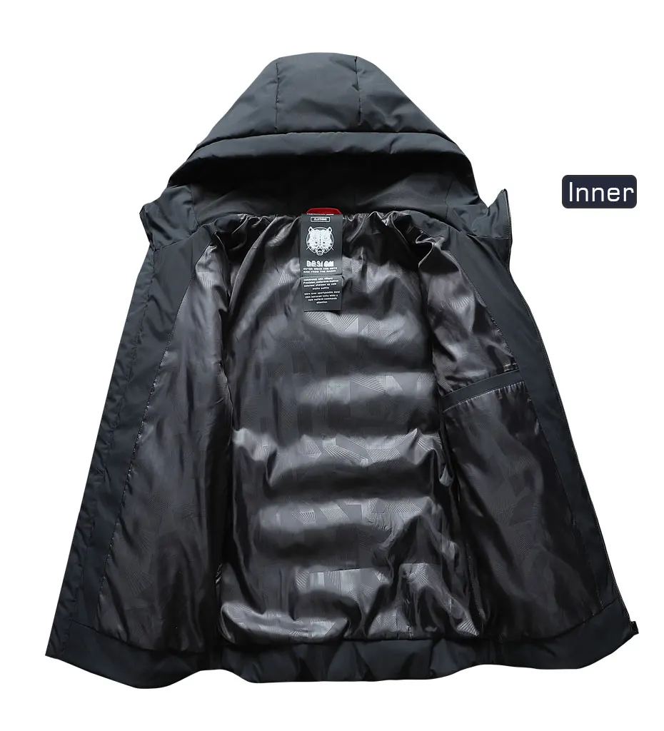 Men Brand Autumn Fashion Solid WaterProof Jacket Parka Men Winter Casual Pocskets Hooded Thermal Jackets Parkas Coat