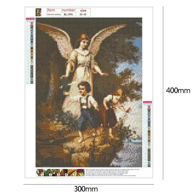 5D DIY Алмазная картина с полным сверлом Кубик Рубика Алмазная картина ангел-хранитель бабочка вышивка крестиком рукоделие ремесло мозаика 40*30 см - Цвет: E