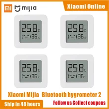 Termômetro xiaomi mijia bluetooth 2 sem fio, versão nova, higrômetro digital inteligente com sensor de umidade doméstico