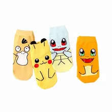 4 пар/лот, женские носки, хлопок, весна, лето, осень, удобные, Мультяшные, короткие носки, для девушек и женщин, забавные, Анима, носки