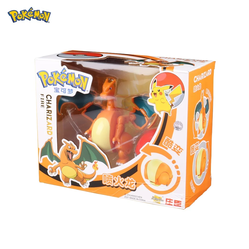 Оригинальная Аниме Кукла-покебол Charizard экшн-фигурка модель деформируемый