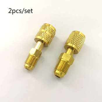 

2PCS R410a Adapter 5/16 SAE F Quick Couplers To 1/4 SAE M Flare 5/16 SAE M To 1/4 SAE Brass Gold Color