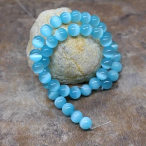 Light blue Белый/розовый/фиолетовый! Опал натуральный солнцезащитные очки "кошачий глаз" бусины для изготовления ювелирных изделий,, Лот из 6/8/10/12 мм - Цвет: Light blue