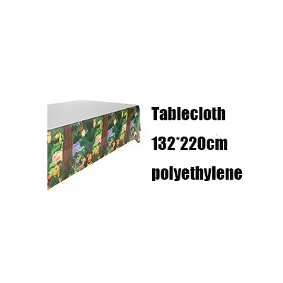 Tablecolth Льва ДЖУНГЛИ зоопарк принадлежности для тематической вечеринки бумажные кружки, тарелки, салфетки флаг шляпа соломинка Дети День Рождения Вечеринка одноразовые посуда - Цвет: Tablecolth