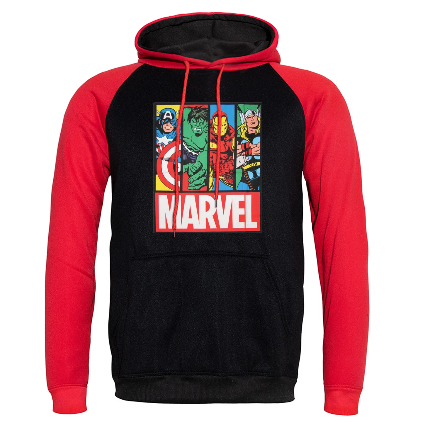 red black6 Мстители Marvel, супер герой, аниме,, новинка, длинный рукав, толстовка, Осень-зима, толстовка, мужская, реглан, хип-хоп, толстовка, уличная одежда - Color: red black6