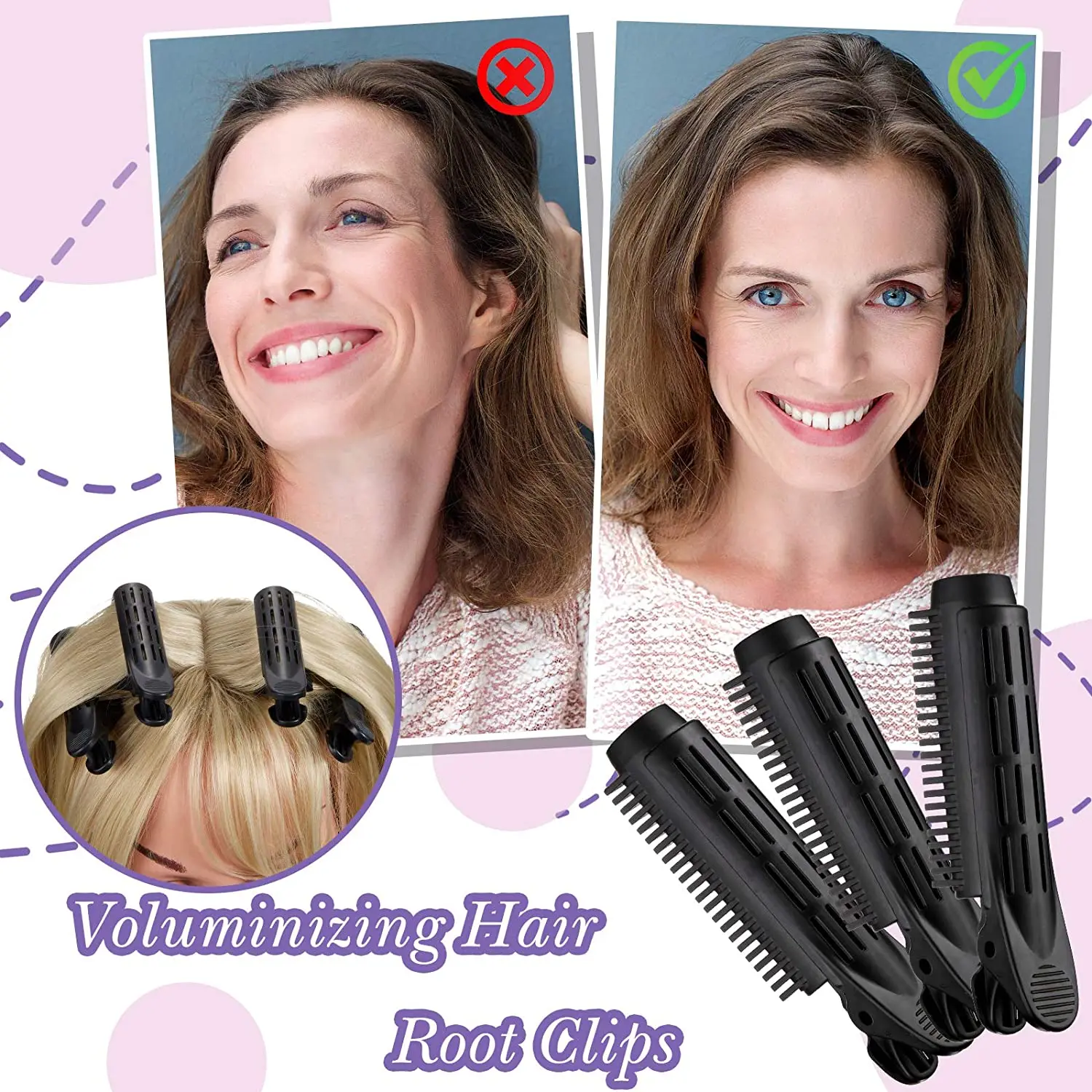 18 Pieces Voluminizing Hair Root Clip Natural Fluffy Hair Clip Root Curler Roller Self Grip Volume Curler