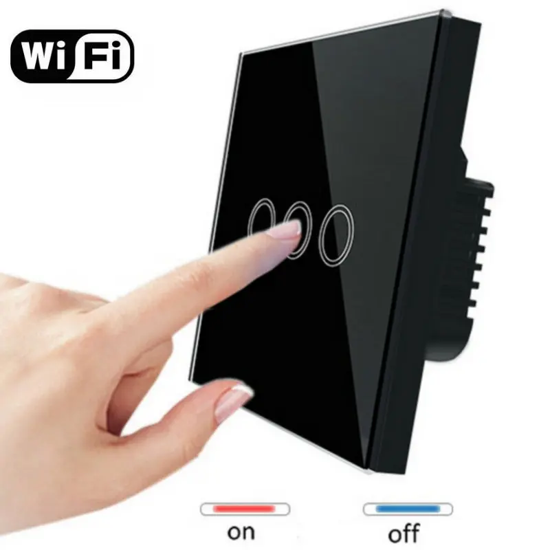 

Touch Switch Wireless Wifi Light Switch EU Standard Smart Switch 90-240V support Alexa/google home