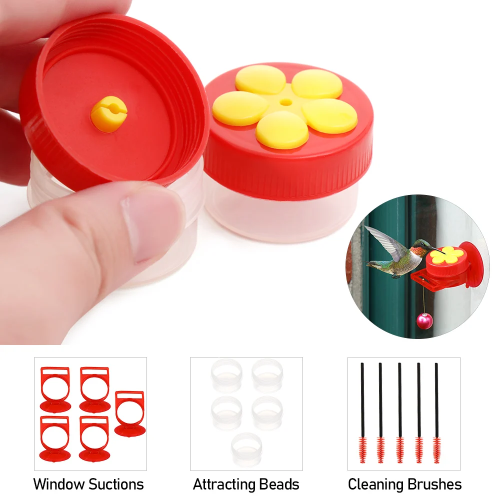 Handheld Hummingbird Feeders Mini Hand Feeder with Suction Cup Window Bird Feeders with Perch Cleaning Brush Outdoors Garden bird feeder