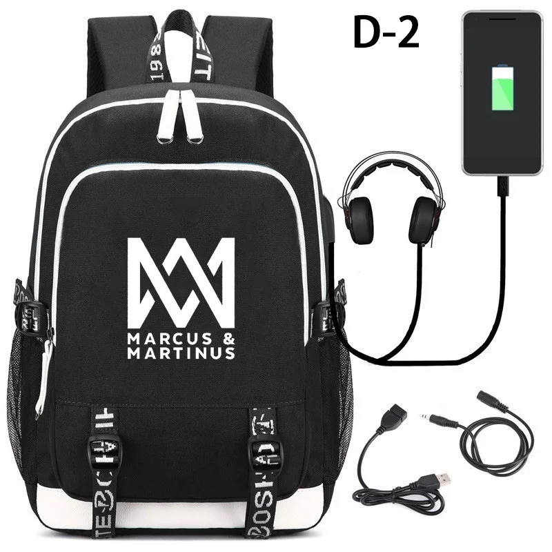 Style D2 IMIDO Маркус и Мартинус рюкзак для учащихся обратно в школу Usb зарядка через плечо рюкзак большой емкости Подростковая дорожная сумка - Цвет: Style D2