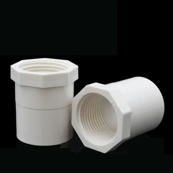 

1/2" 3/4" 1" 1-1/4" 1-1/2" BSP Female Thread x 20mm 25mm 32mm 40mm 50mm ID Socket White PVC Pipe Fitting Water Connector