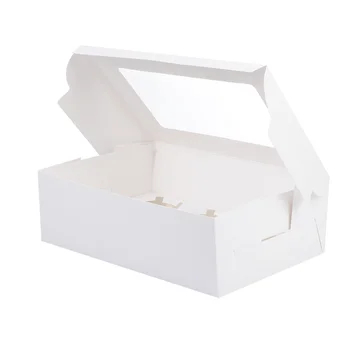 

20Pcs Muffin Cake Box Paper Cake Container Dessert Box Six-Grid Storage Box