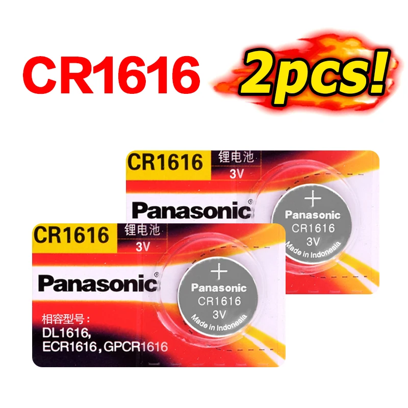 Литиевая аккумуляторная батарея Panasonic CR1616 2 шт. 3 в с питанием от монет для