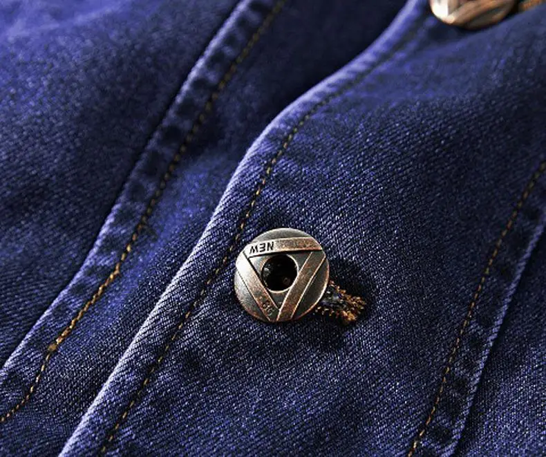 Men's Denim Jacket Western Style Slim Fit Young Man Jeans Coat Spring Autumn Business Casual Long Jacket
