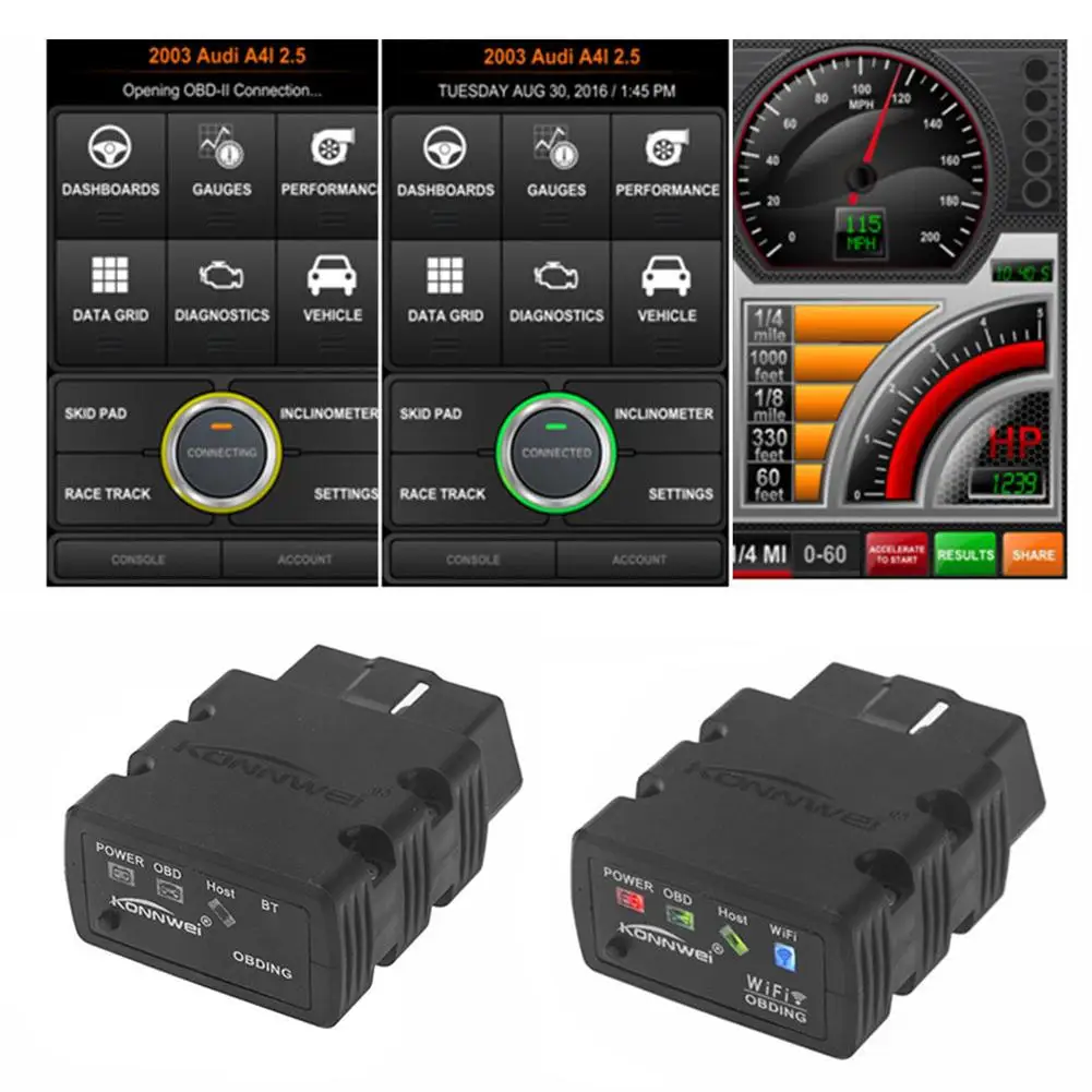 ELM327 Wi-Fi Bluetooth OBD2 OBDII автомобильный диагностический сканер инструмент для iPhone Android