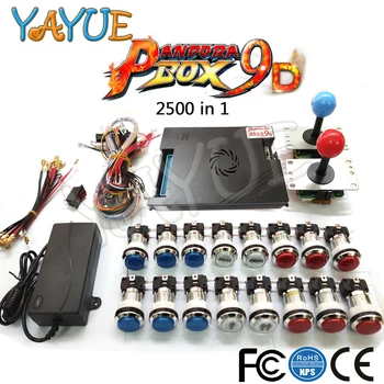 

Original Pandora Box 9D Kit Copy SANWA Joystick Chrome LED Push Button for 2500 in 1 Copy 5Pin Joystick for DIY Arcade Machine
