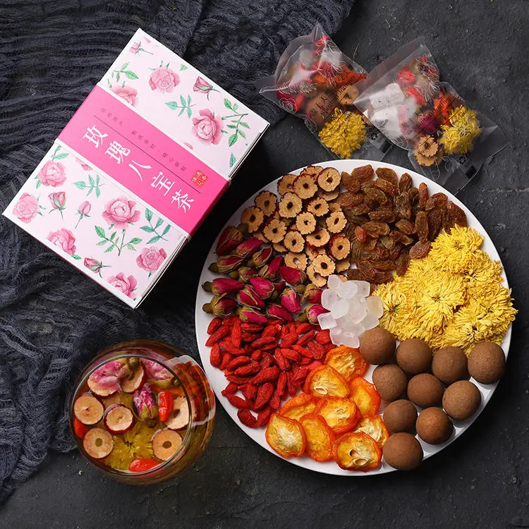 Natural Aromatherapy Tea,Flower Tea with Dried Fruit Bag,Include Longan Rose Jujube Chinese