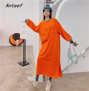 

long sleeve plus size cotton patchwork for women causal loose autumn winter dress elegant clothes 2020 ladies dresses