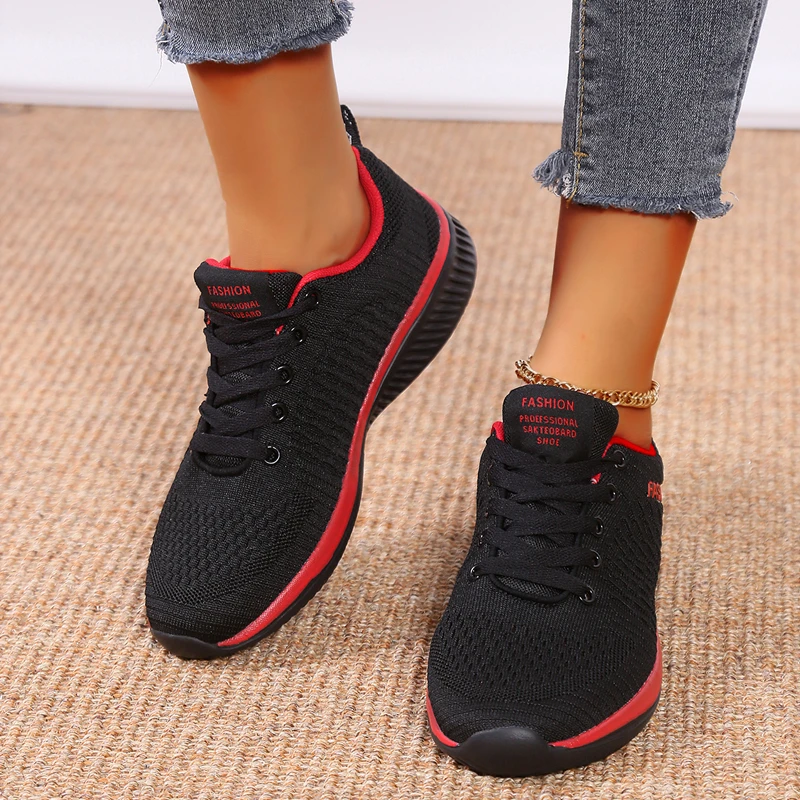 2021Womens Casual Sports Shoes Lightweight Comfortable Breathable Unisex Running Sneakers Tennis Lace-up Shoes Zapatos De Mujer