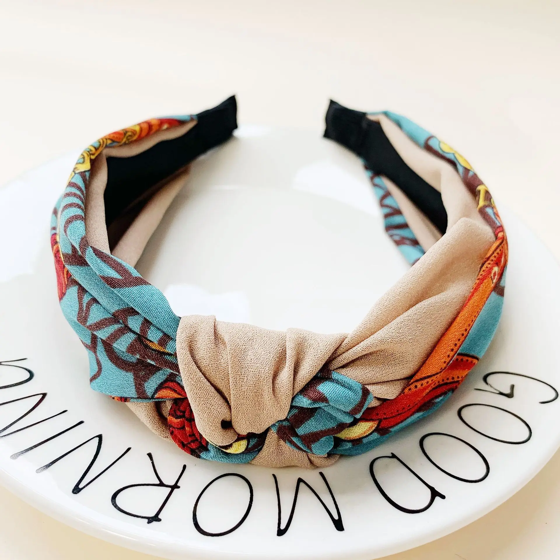 

Bohemia Style Headwear Bezel Top Knot Print Elastic Hair Hoop Lady Simple Headband Hair Accessories For Women HairBand Turban