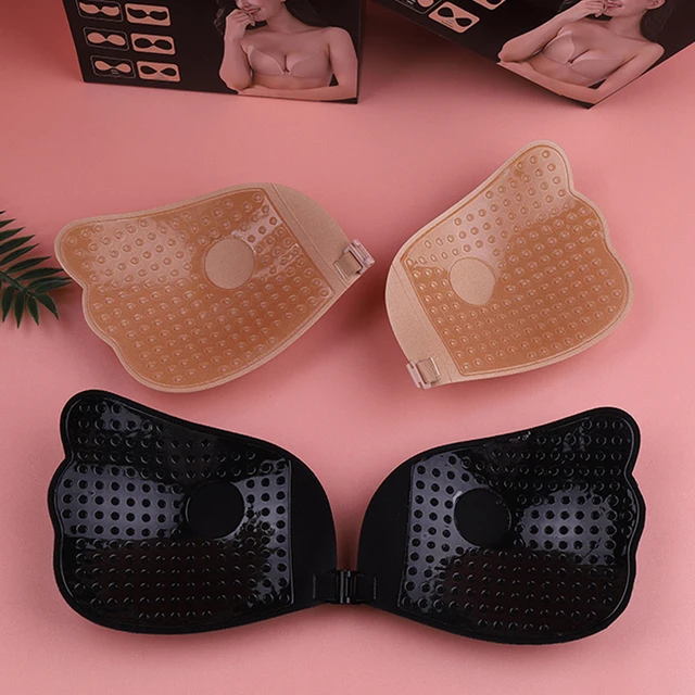 Lady Invisible Bra Strapless Butterfly Nu Bra Push-Up A,B,C,D Cup Non-Wired  Bra Angel Wings Nude Bras Sexy Black Nude Underwear