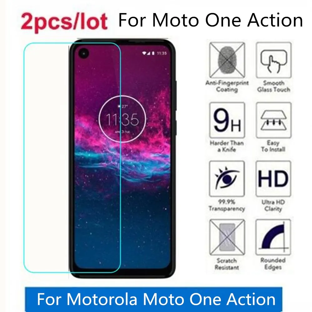 Закаленное стекло для Motorola Moto One Action 2.5D Premium Защитная пленка экрана защитная из