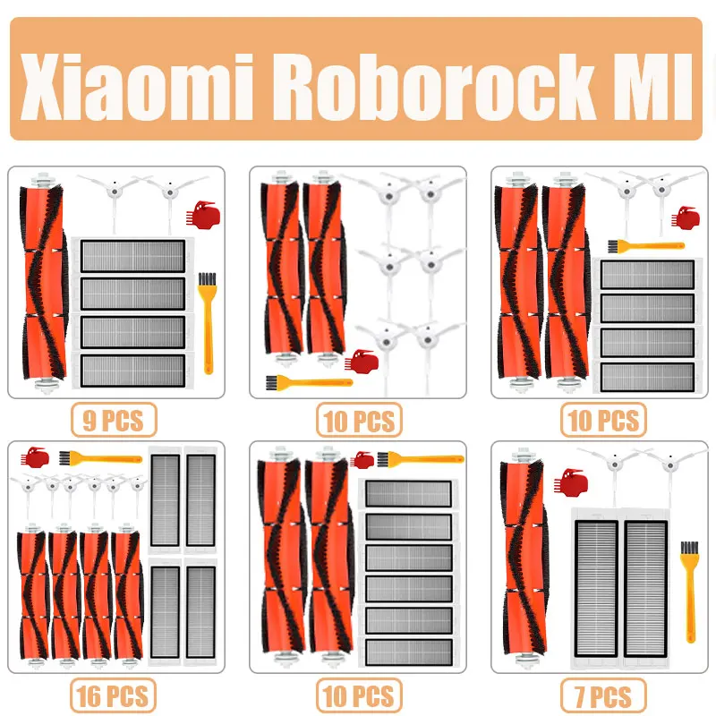 Наборы аксессуаров для робота-пылесоса xiaomi Roborock S50 S51 E25 S5 E20 C10 фильтр боковая