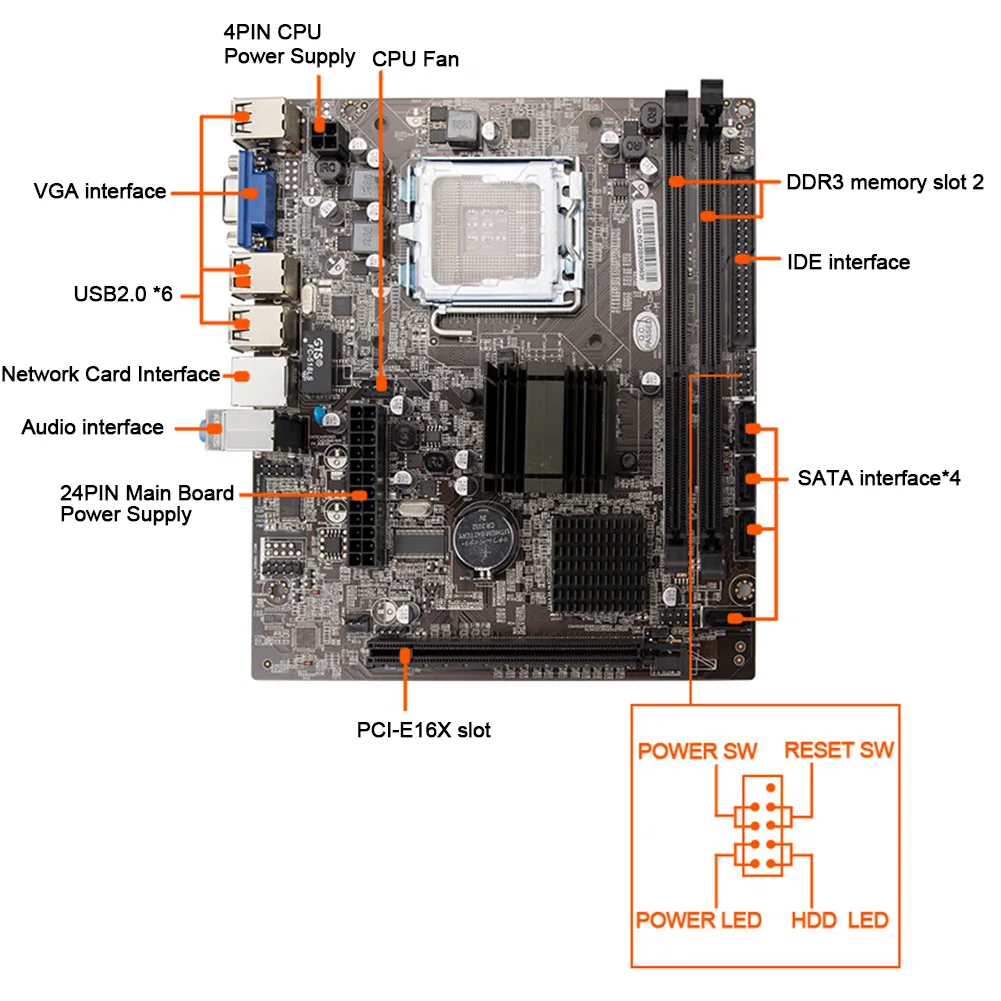 Новые Intel G41 разъем LGA 771/775 материнская плата M блок питания ATX 8 ГБ 2 DDR3 1066 1333 для Ксеон LGA771 LGA775 настольная материнаская плата