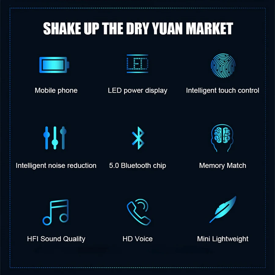 Bluetooth Earphones TWS Headset Wireless Headphone Mic Earbuds Charging Box For leagoo M13 T8S M9 M8 T5 mix S11 Mobile Accessory