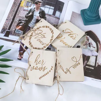 

2Pcs/Set Creative His And Her Vow Books Sturdy Kraft Paper Brown Booklet Vow Notebook For Gift