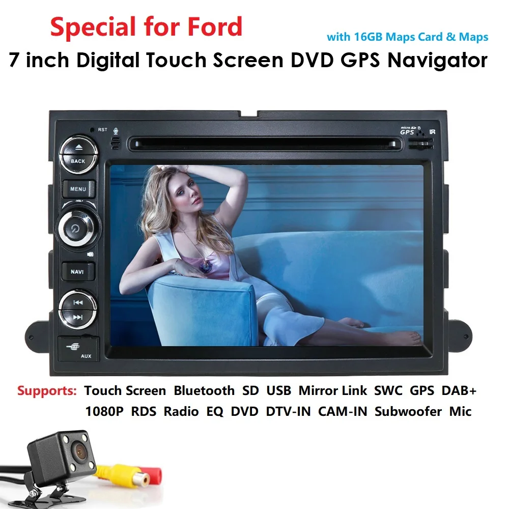 Discount Hizpo Fit Ford F150 F250/350/Edge/Fusion/Mustang In Dash DVD Player GPS Navigation Stereo Radio BT Steering Wheel Ctrl 3G RDS SD 2