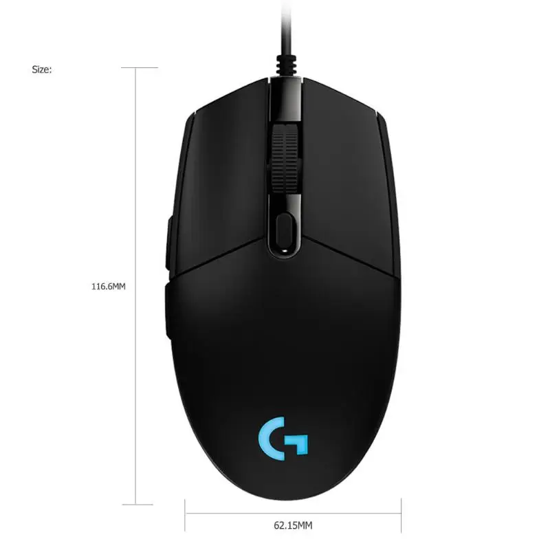 Игровая мышь logitech G102 с программируемыми механическими кнопками, проводная мышь 6000 dpi RGB для настольных ПК и ноутбуков