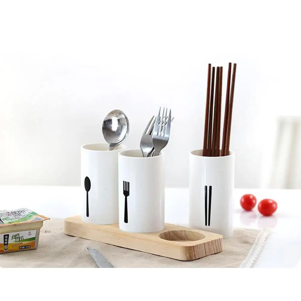 HobbyLane многофункциональная клетка для палочки для еды, дренажная стойка с дубовым основанием для хранения кухонной посуды