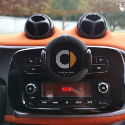 Автоматическое зажимное автомобильное беспроводное зарядное устройство 10 Вт Быстрая Зарядка телефона навигационный держатель для Smart 451 brabus Smart 453 fortwo forfour - Название цвета: 453 Radio type