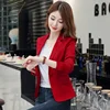 Red Blazer Women Long Sleeve Suit Jackets Femme Solid Black Single Button Coat Slim Fit Office Lady Coat Female Top 2021 Fall 1
