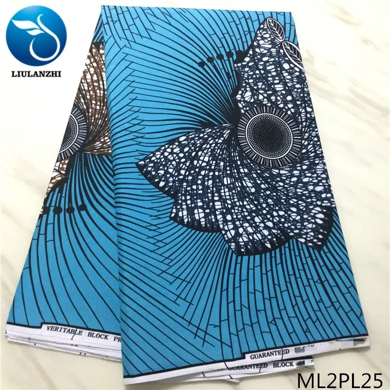 LIULANZHI африканская восковая ткань s оптом нигерийская настоящая восковая ткань для платья 6 ярдов восковая полиэфирная ткань ML2PL21-ML2PL50