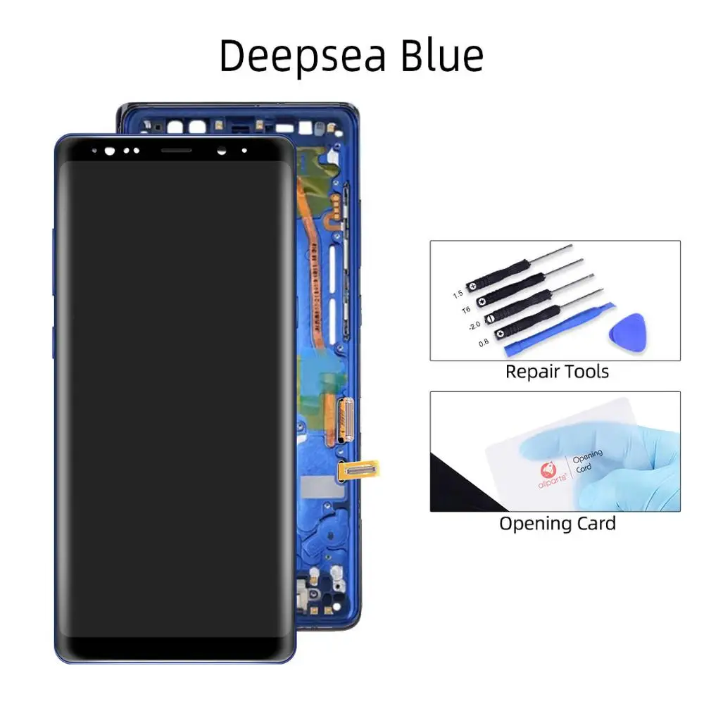 AMOLED Дисплей для Samsung Galaxy Note 8 N9500 LCD в сборе с тачскрином 6.3'' черный - Цвет: Blue with Frame